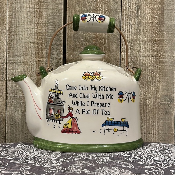 Accents Vintage Teapot Wall Pocket Ceramic Poshmark
